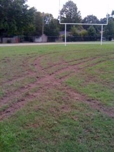 Football-soccer field damage